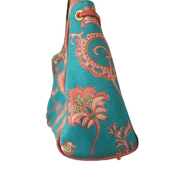 Buzz by Jane Fox Satchel Blue and Coral Paisley - Picture 8 of 8